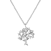 925 Silberkette mit Anhänger Lebensbaum mit Zirkonia (1051945)
