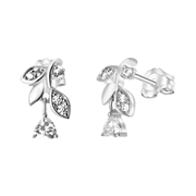 Zilveren oorbellen roos zirkonia (1051958)