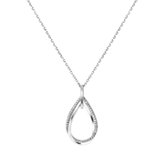 Zilveren ketting&hanger druppel zirkonia (1051971)