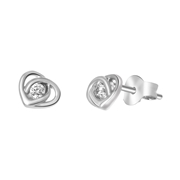 Zilveren oorbellen hart zirkonia (1052006)
