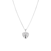 Halskette aus 925er Silber mit Anhänger, Herz, Lebensbaum (1052043)