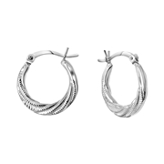 Bearbeitete Ohrringe aus 925 Silber, 17 mm (1052165)