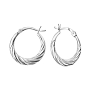 Bearbeitete Ohrringe aus 925 Silber, 17 mm (1052166)