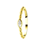Ring, vergoldet, Kugel mit ovalem Zirkonia (1057120)