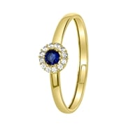 Ring aus 585 Gelbgold mit weißem und blauem Zirkonia (1052384)