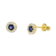 585 Gelbgold-Ohrringe mit weißem und blauem Zirkonia (1052385)