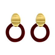 Zilverkleurige byoux oorbellen rood velvet (1052866)