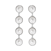 Silberfarbene Byoux Ohrringe mit Perlen (1052883)
