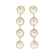 Goldfarbene Byoux-Ohrringe mit Perlen (1052884)