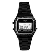 Digitale Armbanduhr mit einem schwarzen Armband von Regal (1052939)