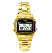 Digitaluhr von Regal mit einem goldfarbenen Armband (1052941)