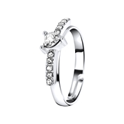 Silberfarbener Byoux Ring mit Herz (1057235)