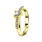 Goldfarbener Byoux Ring mit Herz (1057236)