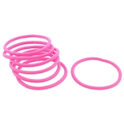Setje van 7 neon roze haar elastiekjes (1057284)