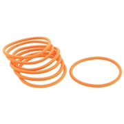 Setje van 7 neon oranje haar elastiekjes (1057286)