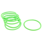 Setje van 7 neon groene haar elastiekjes (1057288)