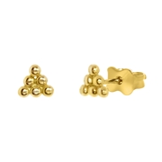 Dreieckige Ohrringe aus 585 Gelbgold mit kleinen Kugeln (1053419)