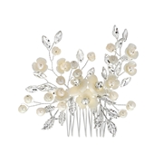 Haarkam met zoetwaterparels in bloem vorm (1057303)