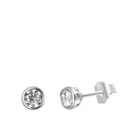 Ohrringe aus 925 Silber, rund, 4 mm, mit Zirkonia (1057435)
