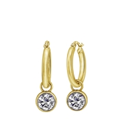 Vergoldete Edelstahl-Ohrringe mit weißem Zirkonia (1057450)