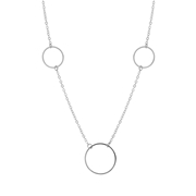 Zilverkleurige byoux ketting cirkels (1054318)