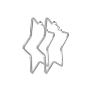 Zilverkleurige byoux oorbellen ster (1054349)