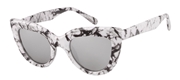 Sonnenbrille mit marmoriertem Muster und silberfarbenen Gläsern (1054415)