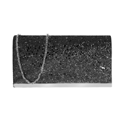 Zwarte glitter clutch met hengsel (1057465)