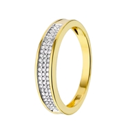 14 Karaat geelgouden ring met 75 diamanten 0,20ct (1057475)