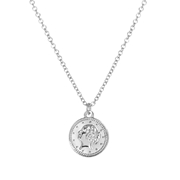 Silberfarbene Byoux-Halskette mit Münze (1054623)