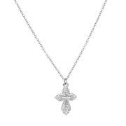Zilverkleurige byoux ketting met hanger kruis (1054750)