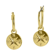 Goudkleurige byoux oorbellen met hanger kompas (1054770)