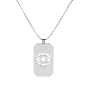 Zilverkleurige byoux ketting met hanger oog (1054785)