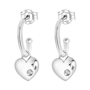 Zilveren oorbellen hart met zirkonia (1054928)