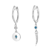 Zilveren oorbellen met turquoise en zirkonia (1054945)