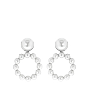 Silberfarbene Bijoux-Ohrringe mit Perlen (1057786)