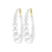 Silberfarbene Bijoux-Ohrringe mit Perlen (1057788)