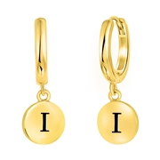 Zilveren oorbellen alfabet goldplated (1055154)