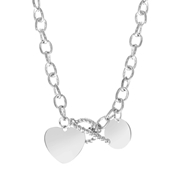 Zilverkleurige bijoux ketting met hanger hart (1057805)