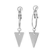 Zilverkleurige byoux oorbellen met hanger driehoek (1055290)