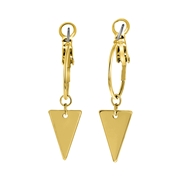 Goudkleurige byoux oorbellen met hanger driehoek (1055291)