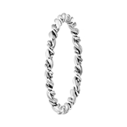 Zilverkleurige bijoux ring gedraaid (1055314)