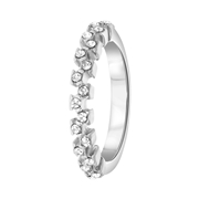 Silberfarbener Byoux Ring mit Steinchen (1055324)