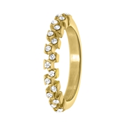 Goldfarbener Byoux Ring mit Steinchen (1055325)