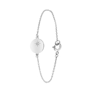 Armband aus 925 Silber, Scheibe, Stern der Galaxis mit Zirkonia (1055528)