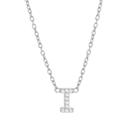 Zilveren ketting&hanger alfabet met zirkonia (1055544)
