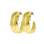 Goudkleurige bijoux oorringen veer (1058007)