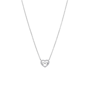 Halskette aus 925 Silber mit Herzanhänger/Infinity, Zirkonia (1058014)