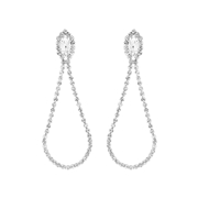 Zilverkleurige bijoux oorbellen met steentjes (1058067)