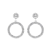 Zilverkleurige bijoux oorbellen met steentjes (1058068)